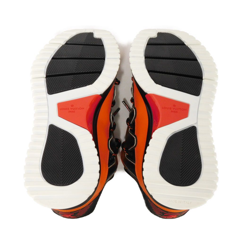 Used 12564 Zigzag Line 7896 6 Metallic Gradient Mesh Low-Top 9.8" LV Logo Orange Men's from Japan AUTHENTIC