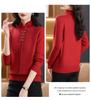Autumn/Winter Velvet Cheongsam Collar Sweater for Middle-Aged Women - Warm, Stylish Red Top