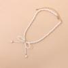 Bowknot Neckchain Girl Simple Imitation Pearls Choker Chain Aesthetic Jewellery