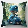 Cute cartoon dinosaur theme digital printing pillow cover Short plush Suitable living rooms bedrooms sofas throw cushion cover