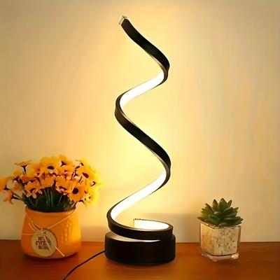 Spiral-Schreibtischlampe, LED-Schreibtischlampe, USB-betriebene Schreibtischlampe, dreifarbige Dimm-Nachtlampe