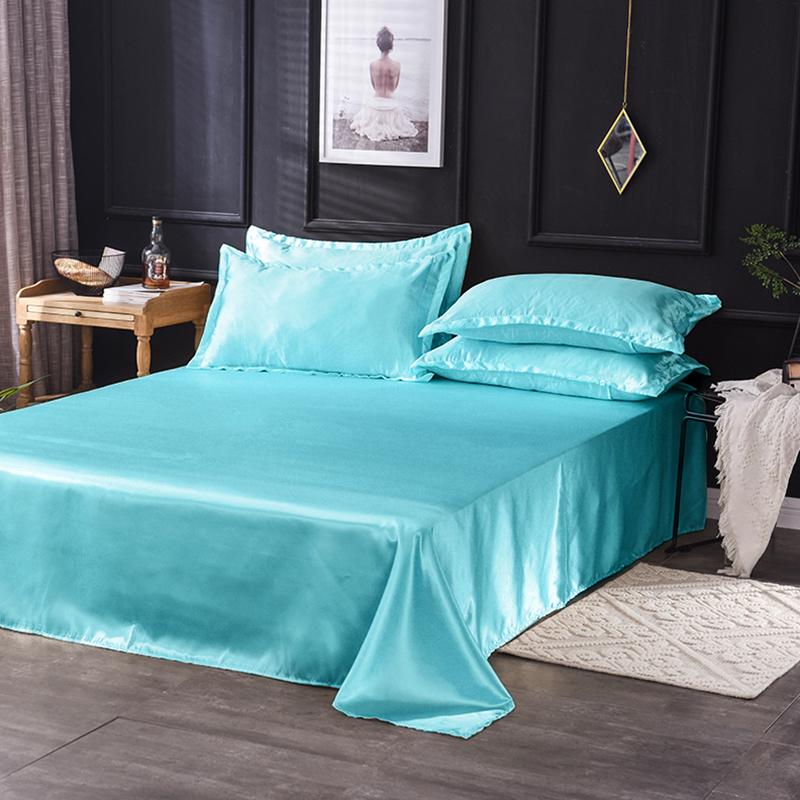 Satin Bettlaken Matratzenbezug Kunstseide Laken Kissenbezug Sets Tagesdecke Bettwäsche Voll Queen King Size für Schlafzimmer Heimdekoration