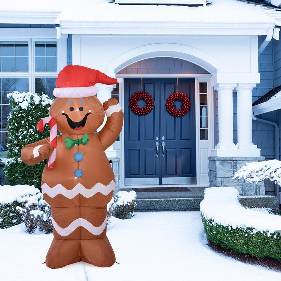 Inflatable Yard Outdoor Lighted Decor Decor Gingerbread for Christmas