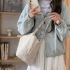 Lazy Style Large Capacity Canvas Tote Bag New College Student Class Bag Commuting Shoulder Crossbody Bag for Women