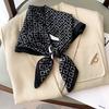 Houndstooth Imitation Silk Korean Version Retro Square Scarf Fashionable Collarbone Scarf Women's Decorative Small Scarf Kicker Bag Women