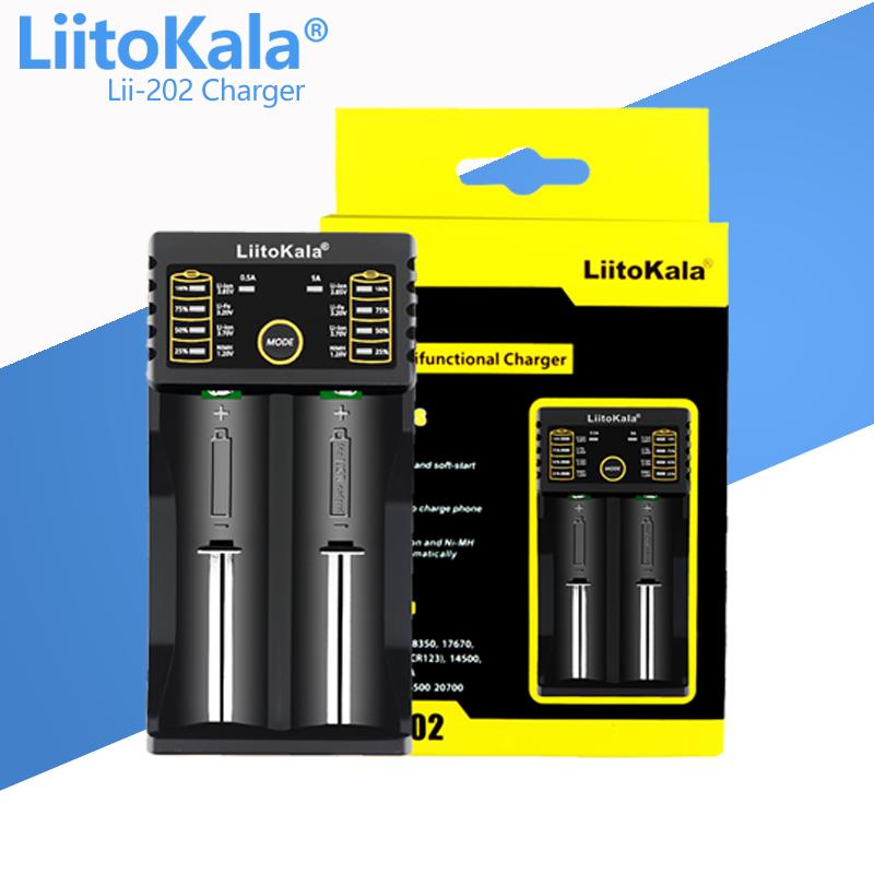 Зарядное устройство LiitoKala Lii-PD2 Lii-PD4 Lii-S8 Lii-500 Lii-600 Lii-PL2 для аккумуляторов 18650 26650 21700 AA AAA 3.7V литиевых NiMH Lii-202