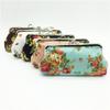Fashion Canvas Coin Purse Rose Floral Print Metal Hasp Clutch Wallet Long Credit Card Holder for Women