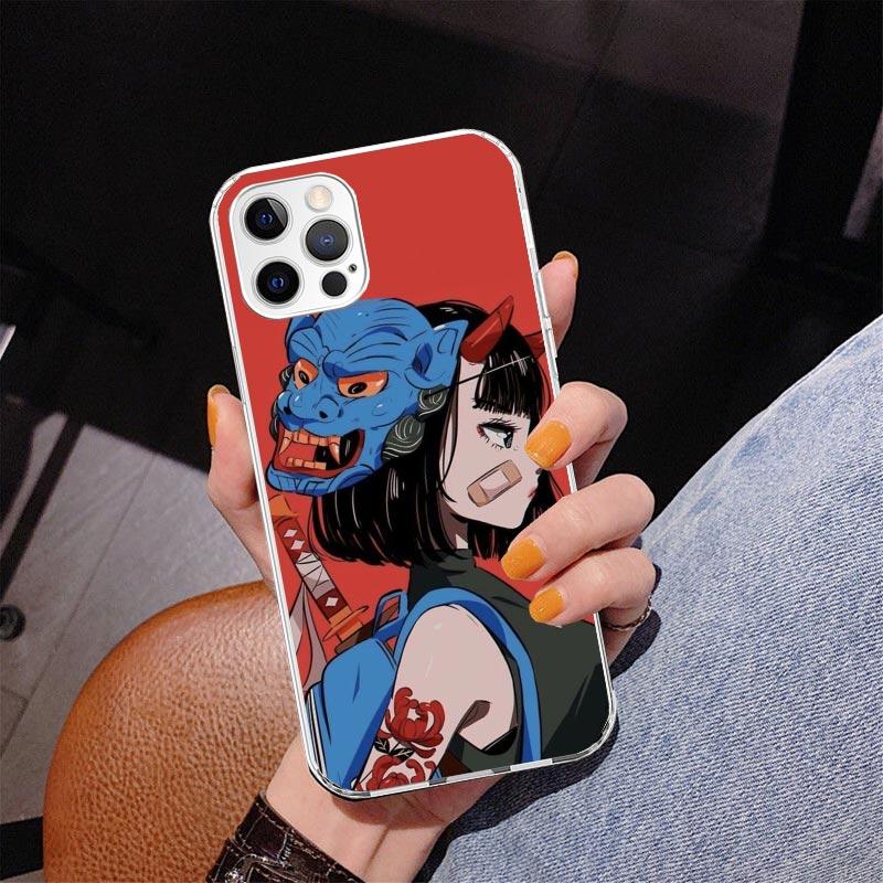 Japanese Style Anime Girl Phone Case For iPhone 17 Air 16 Pro Max 16E 15 + 14 Plus 11 12 13 Mini 7 8 SE Gift Print Cover Fundas