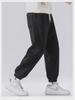 Men's Heavy Brown Velvet-Lined Sweatpants: Loose, Drawstring, Trendy, Large Size, Spring & Autumn Casual Sportswear.