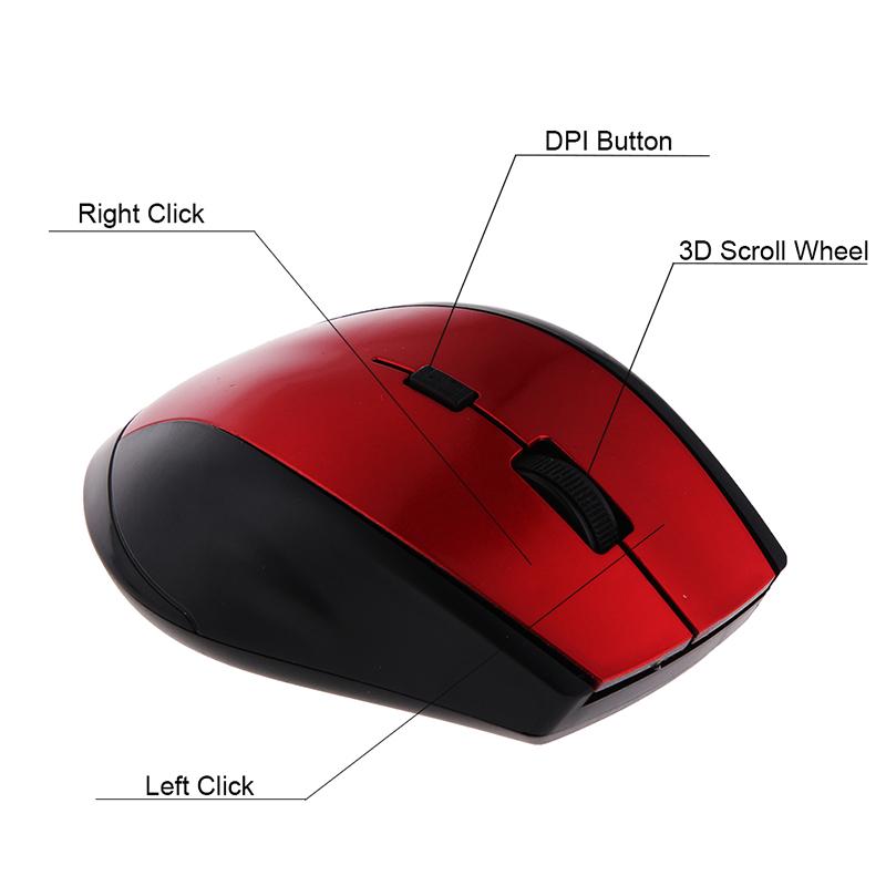 2.4GHz Wireless Optical Mouse for PC Gaming Laptops Game 6 Keys Wireless Mice with USB Receiver Drop Shipping Computer