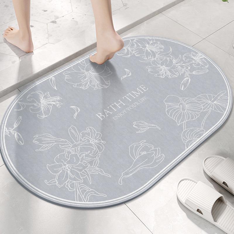 Luxury Flower Toilet Door Dirty and Easy To Take Care of Door Mat Toilet Bathroom Moisture-wicking Quick Drying Non-slip Foot Mat