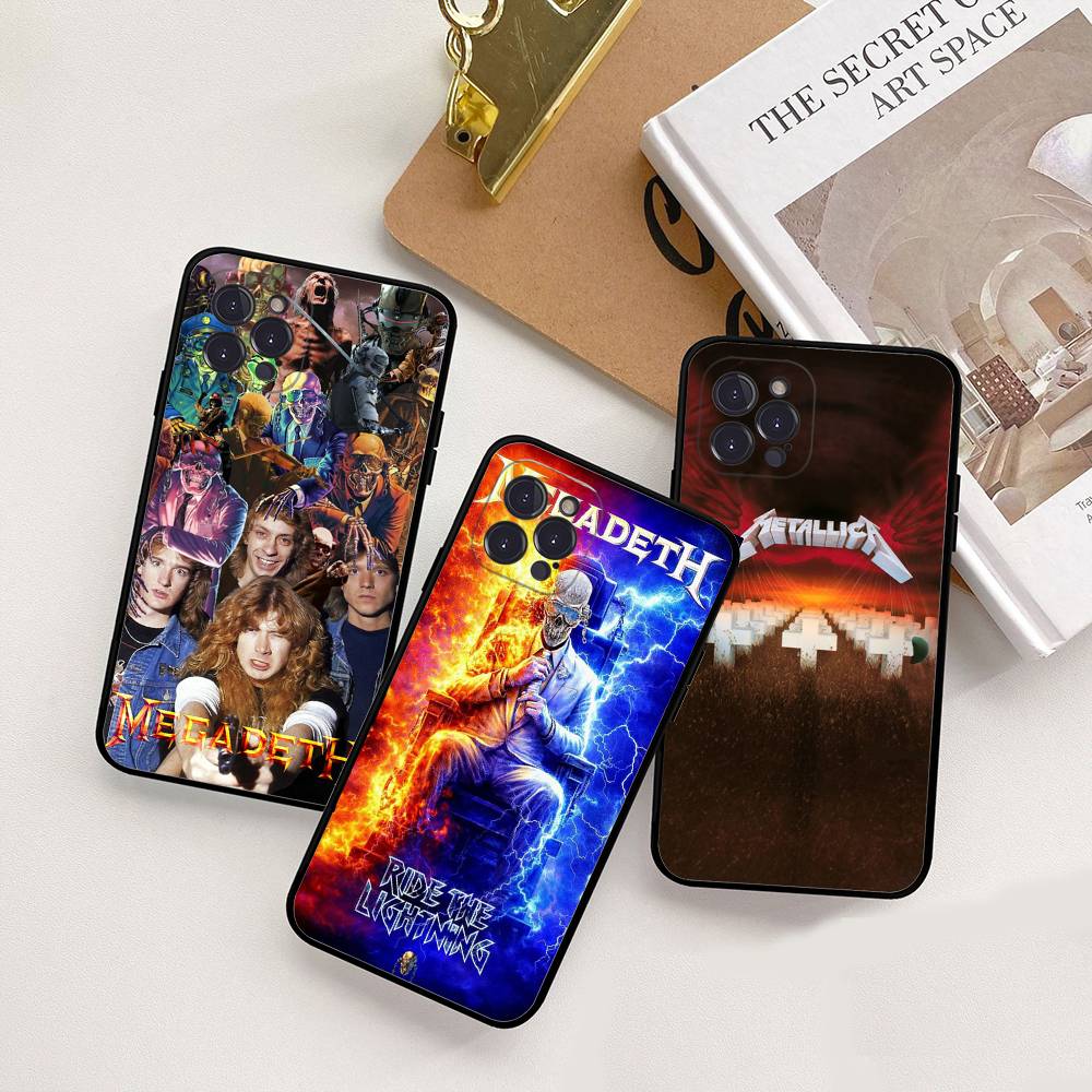 Music Band M-Megadeth Black Soft Phone Case For IPhone 16 15 14 13 11 12 17 Pro Max Mini Plus