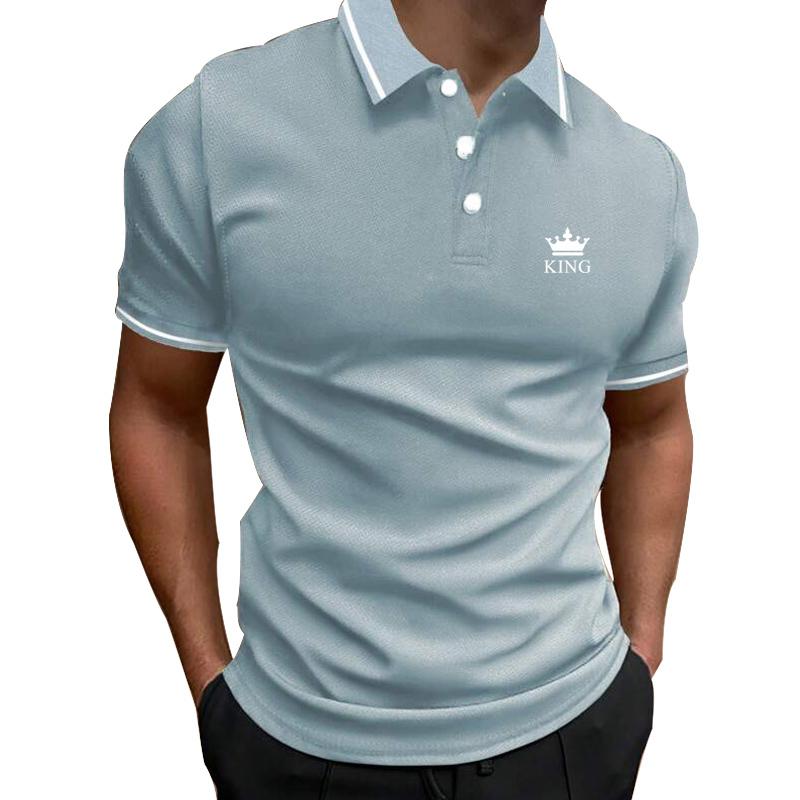 Men Summer Casual Slim Fit Short Sleeve Sport Polo Shirt Men Pure Color Business Lapel Polo Shirt Men Golf Polo Shirt Tops