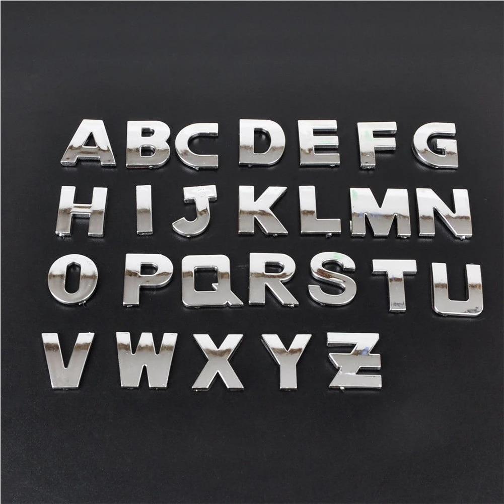 40Pcs DIY 3D Chrome Car Emblem Stickers Alphabet Letter Number Symbol Badge Words Sticker Auto Styling Car Decal Car Accessories