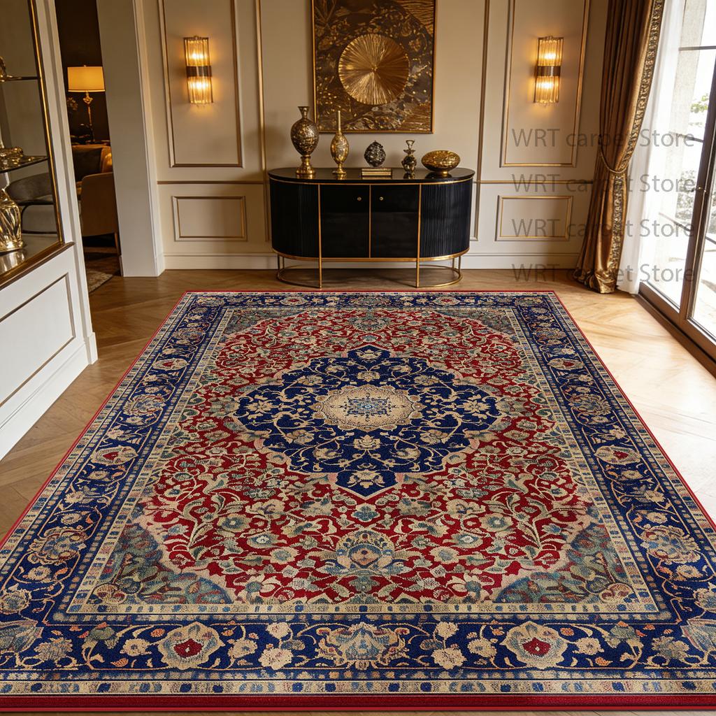 Persian Exotic Style Large Living Room Carpets Decoration Home Lobby Foldable Washable Fluffy Rug Bedroom Tatami Mat Non-slip