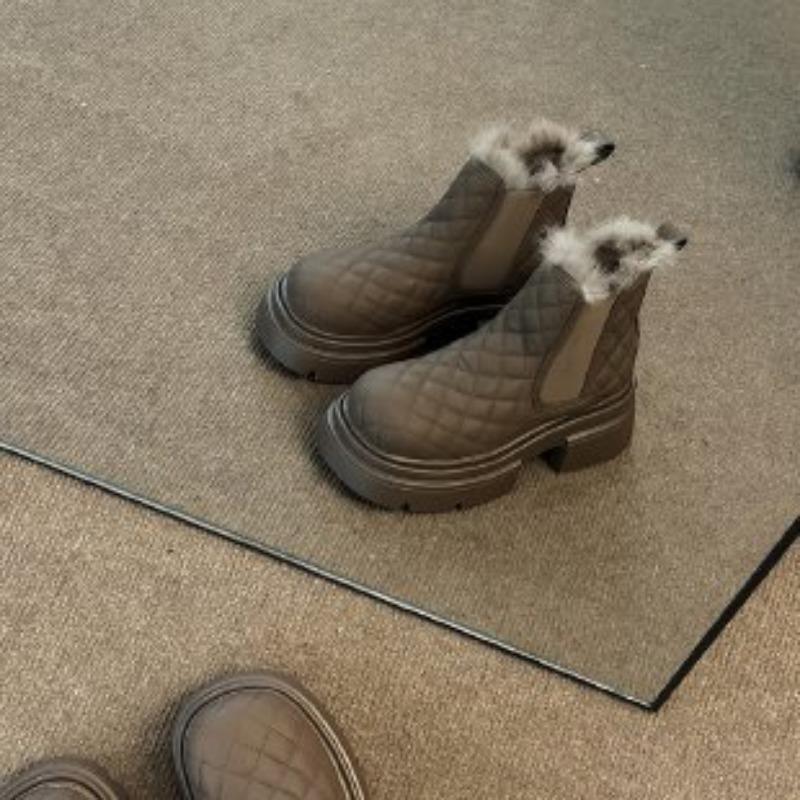 New Thick-soled Height-increasing Snow Boots, Fleece and Thickened Warm Cotton Shoes, Casual Short Boots