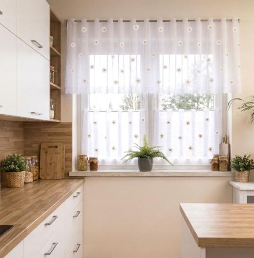 ZAZDROSKA ZAZDROSKA beautiful kitchen curtain DAISY flowers color 200x70