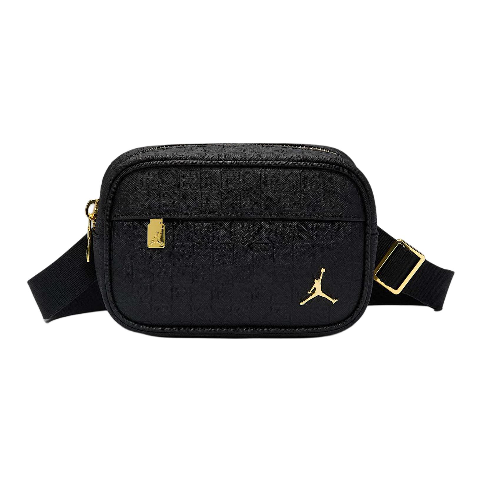Jordan 1.5L Embossed Modern Pattern Polyurethane Camera Bag Unisex Shoulder Bag Black HV1622-011 Black