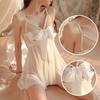 Women's Sexy Lingerie Nightgown Sheer Bow Tie Babydoll Dress Lace Valentine's Day Gift