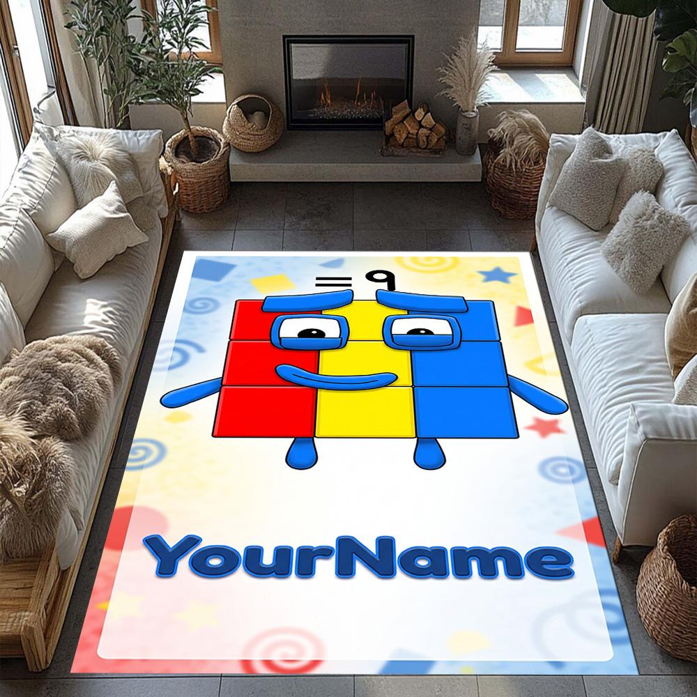 Numberblocks Customized Name Carpet Suitable for Study room Entryway Dormitory Bedrooms Antislip Carpet Anime Office Decor Best for Christmas