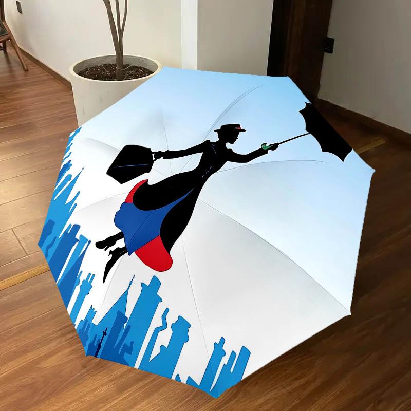1PC Mary Poppins Flying Umbrella-8-Rib Reinforced, Automatic Open, Lightweight & Durable, Cute Fashion Accessory for Outdoor-W178