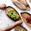 Creative Leaf Shape Dinner Tray More Thicken Round Edge Wood Serving Tray Home