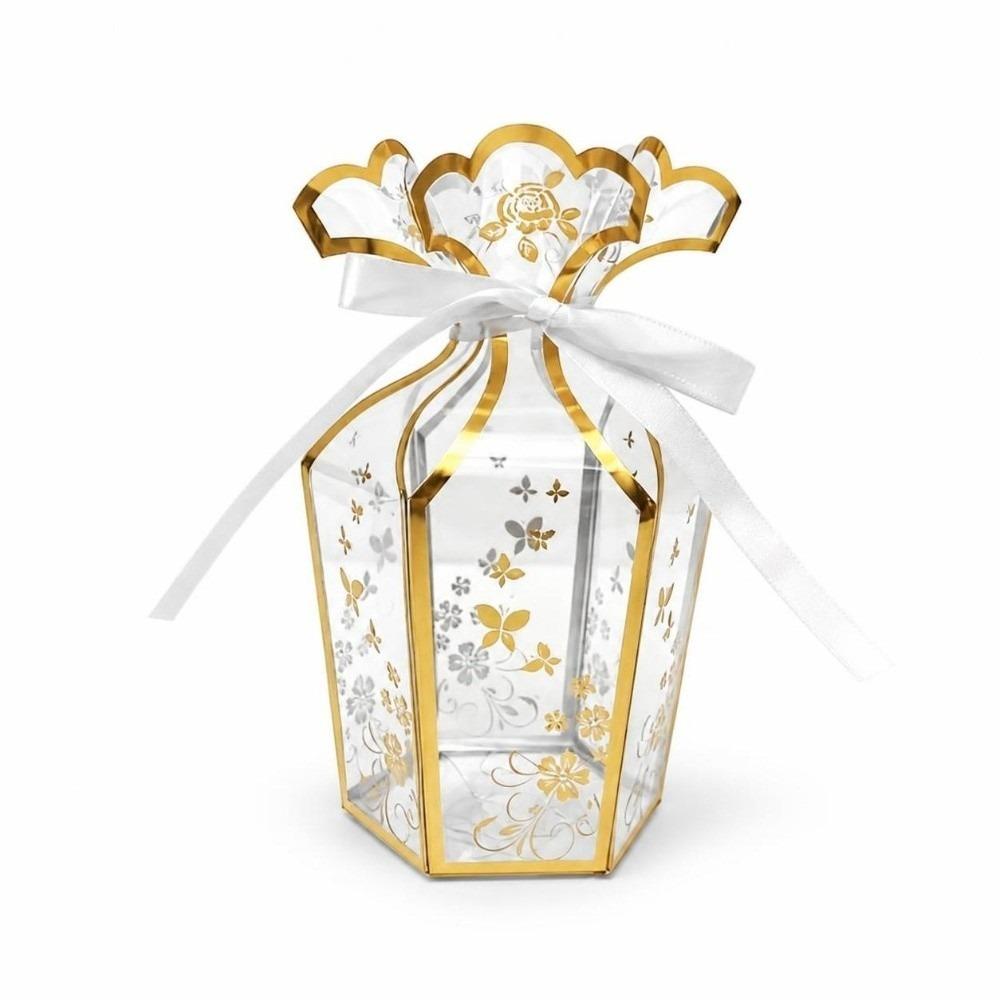10pcs Vase Shape Party Gift Box Hot Stamped PVC Gift Box Gift Packaging Box  Birthday Gift