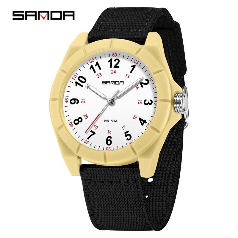 SANDA Unisex Luminous Korean Style Nurse Watch: Lightweight, Thin, Waterproof, Large Dial Quartz Watch for Teens