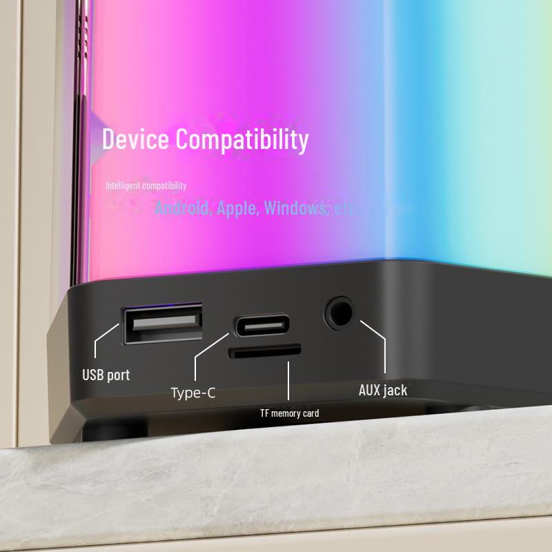 Q7 Ασύρματο Bluetooth Ηχείο & Μικρόφωνο με Φώτα - Φορητό Υπαίθριο Ηχείο Καραόκε