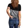 Spring Summer Color Blocked Short Sleeved T-shirt Women's Loose Versatile Top Color Blocked