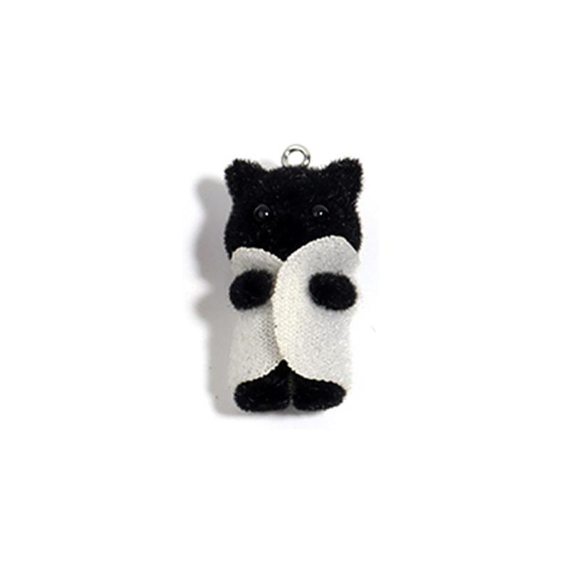 

Kawaii 3D Flocking Cat Charm Cute Cartoon Cat Ornament Earring Keychain Cuestionary Diy Crafts Jewelry Make