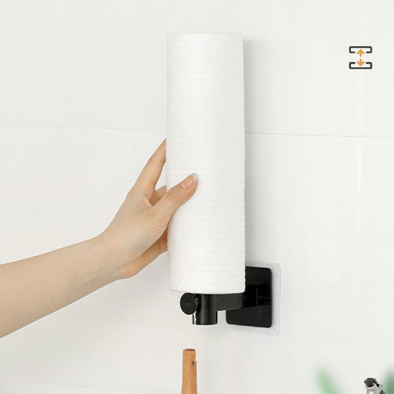 Einziehbarer Wandaufkleberhalter Selbstklebender Toilettenpapierhalter für die Küche Badezimmerpapierhandtuchhalter aus Kunststoff Kleiderständer