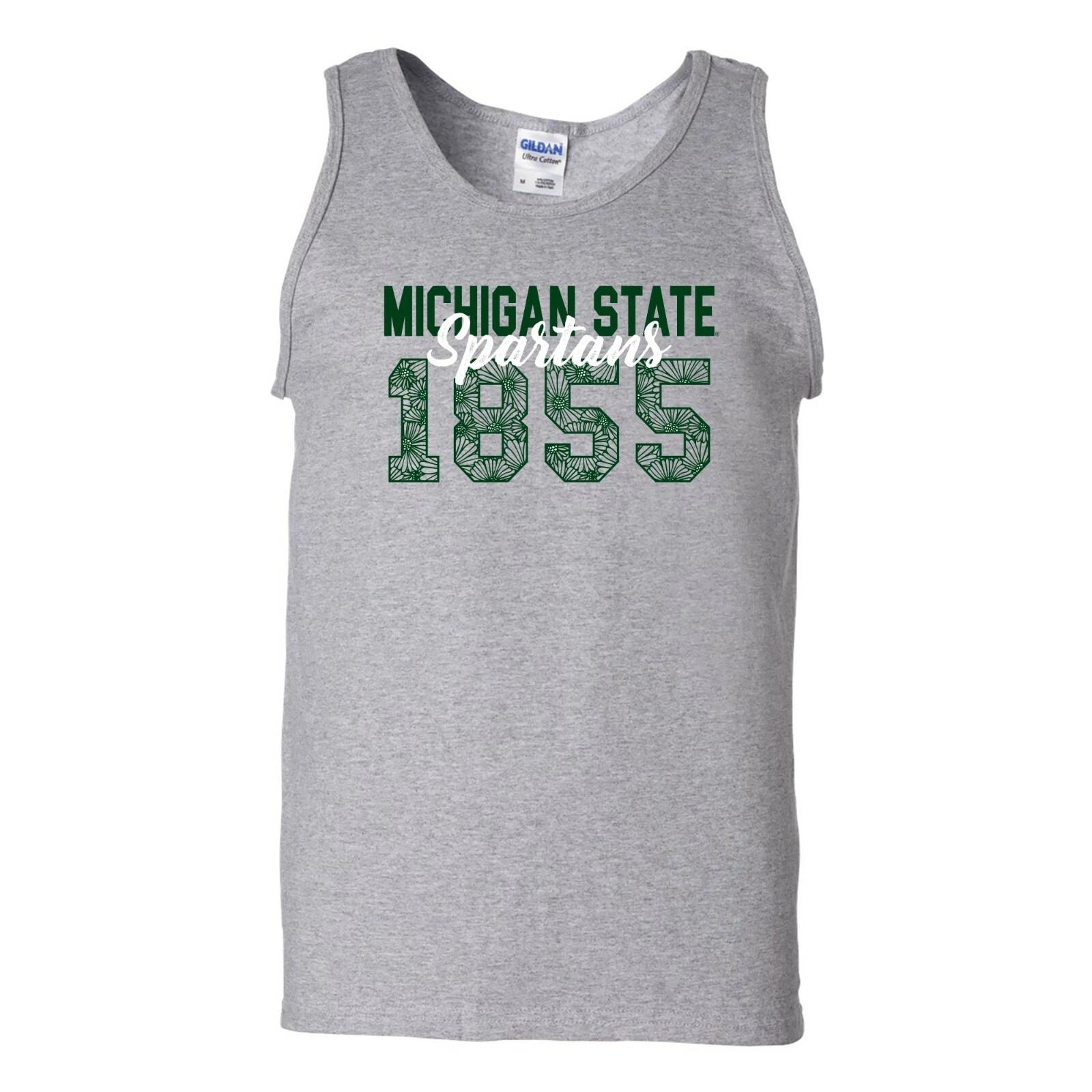 Michigan State Spartans Flower Power Tank Top - Sport Grey S