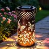 Solar Lantern Outdoor LED Hanging Solar Light Hollowed Out Garden Decor Outside for Patio Yard Porch Iron