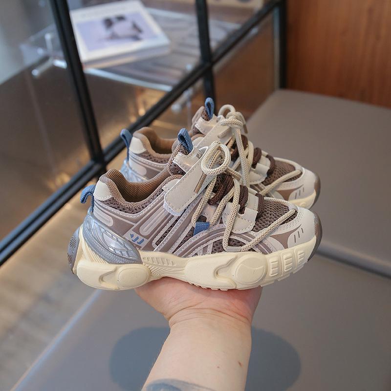 Children's sports shoes 2025 spring and autumn new mesh breathable dad shoes fashion Korean version soft sole men's and women's casual trendy shoes