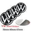 4Pcs 56/60/65mm Car Wheel Center Cover Stickers Hub Cap Badge For Volkswagen VW R Polo Passat Rline Golf Tiguan Jetta GTI TouranNB8