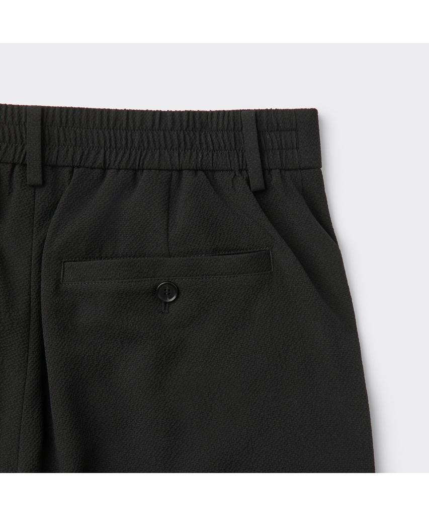 Keoseuuteommellou Black Loose Fit Seersucker Pants Cwpam26324Bkx