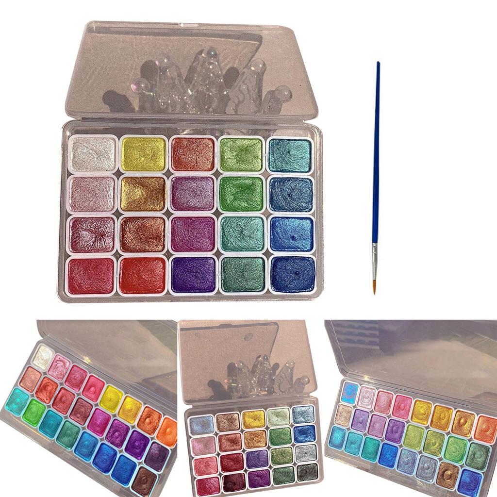 20/24 Colors Watercolor Paint Set Seamless Blending High Transparency Fine Pigment Distribution Natural Gum Portable Palette