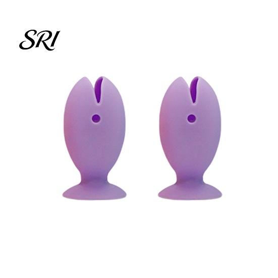 Toothbrush Holder for Glass Surface 2PCS Fish Shape with Strong Suction Cup Hygienic Soft Silicone Quick Drain Bathroom Organizer