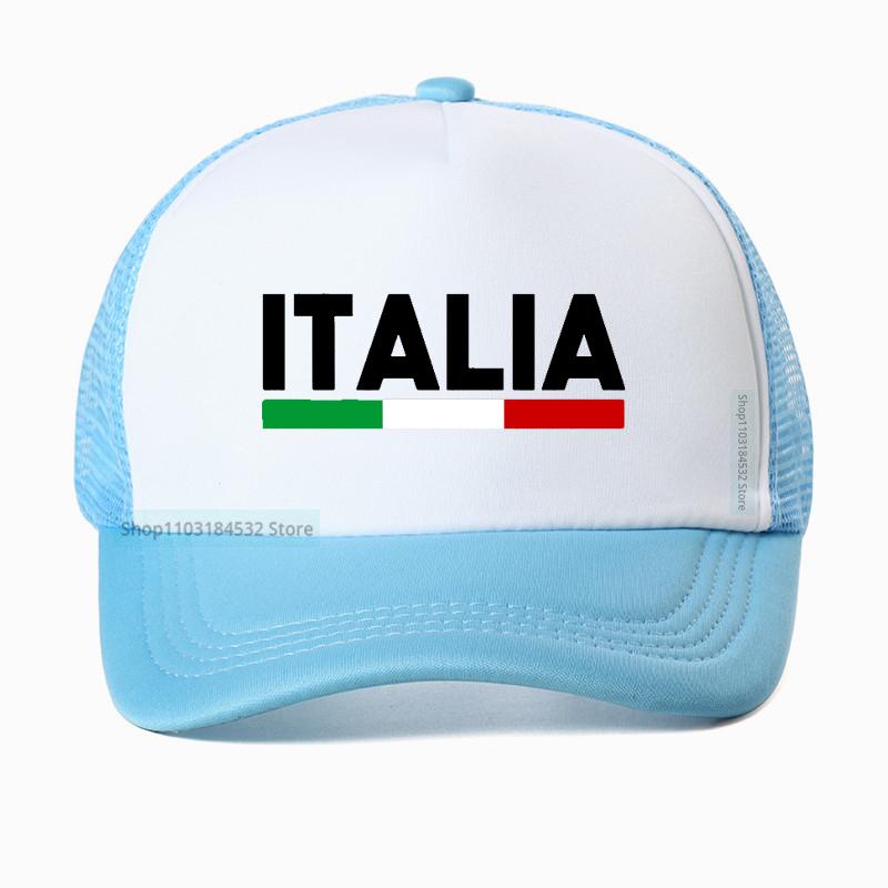 Italia Italia Bandiera Italiana Cappellino da Baseball Unisex Regolabile Snapback Classico Rete Traspirante Cappellino da Trucker Visiera da Esterno