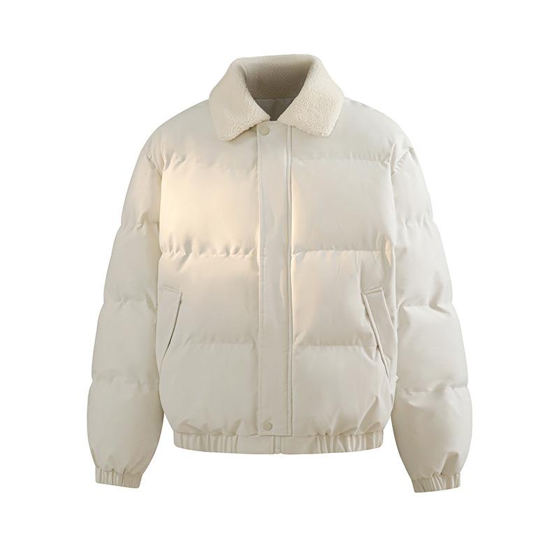 

Хлопковое пальто с воротником из овечьей шерсти, зимняя американская свободная повседневная ретро-куртка в стиле рабочей одежды XXL белый