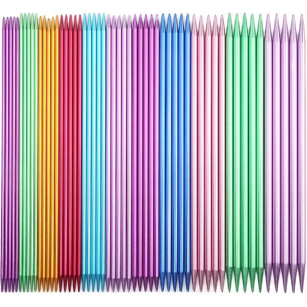 Knitting Needles Set, 55pcs One Set Aluminum Alloy Double Pointed Knitting Needles Kit Ergonomic Design Metal Long Weaving Needles Set for Household