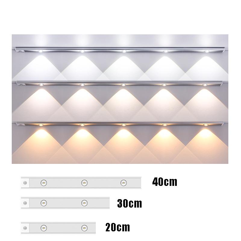 

Хороший USB светодиодный ночник для шкафа, беспроводной шкаф, ультратонкий светодиодный охладитель вина, освещение для спальни, для кухни, датчик движения, для помещений 20CM серебряный