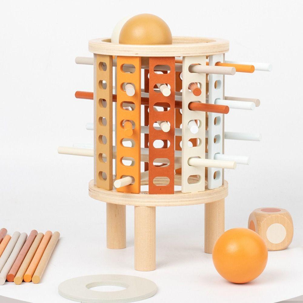 

З паличками будівельні блоки вежа іграшка дерев яна іграшка для дрібної моторики дітей хлопчики дівчатка 1set