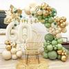 Avocado Green Balloons Garland White Pastel Yellow Gold Latex Balloon Arch Wedding Anniversary Baby Shower Jungle Theme Decor