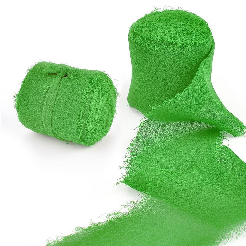5M Handgefertigtes Ausgefranstes Satin Chiffon Seidenband Für Hochzeitseinladung Verpackung Sträuße Geburtstagsfeier Dekorationen Geschenke