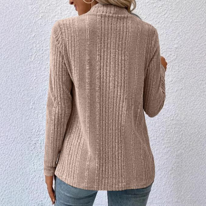 Europe, America autumn and winter new women's clothing solid color casual fashion loose long sleeve knitted cardigan top