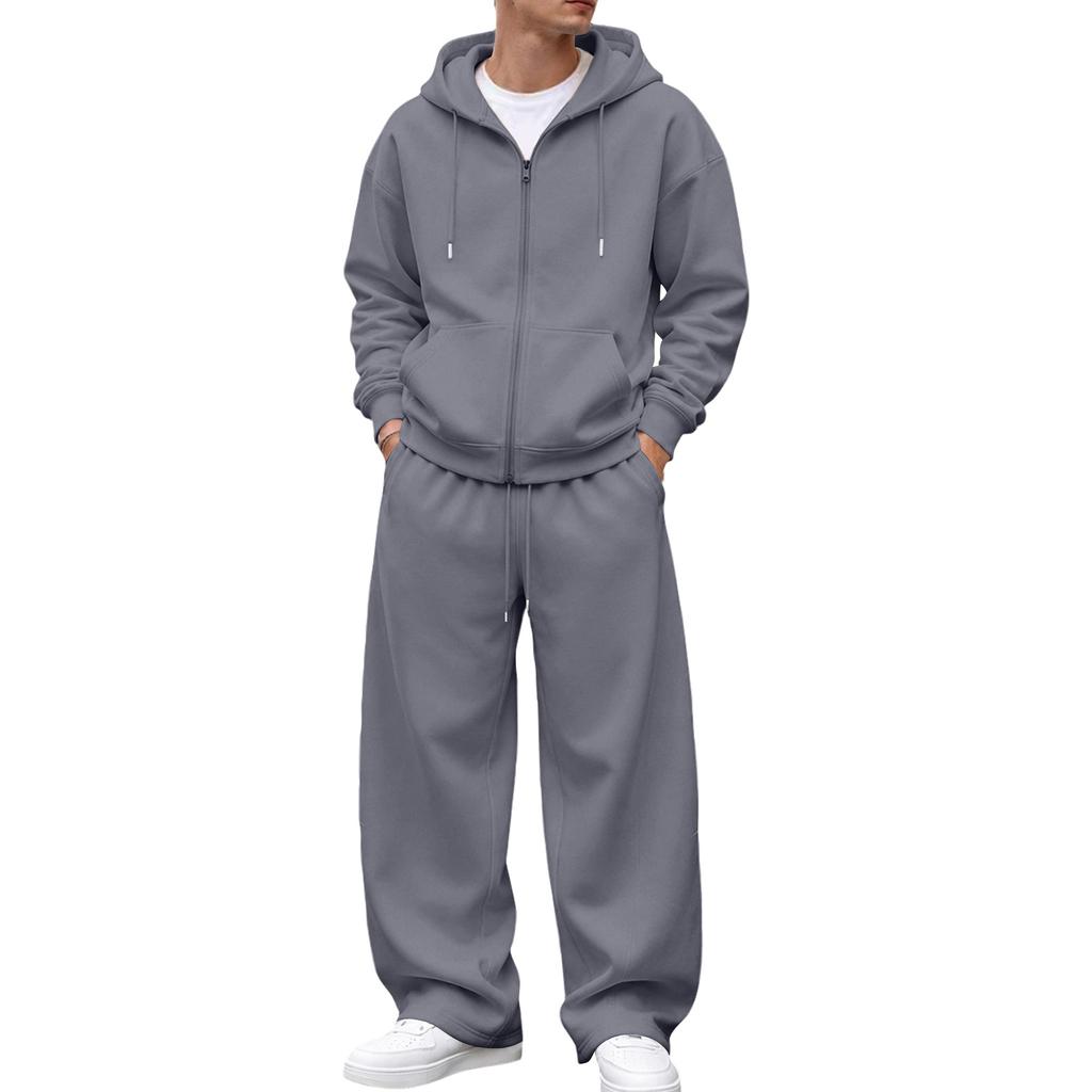 Ensemble Sweat à capuche zippé avec capuche pour homme et Pantalon de jogging - Survêtement décontracté pour la maison