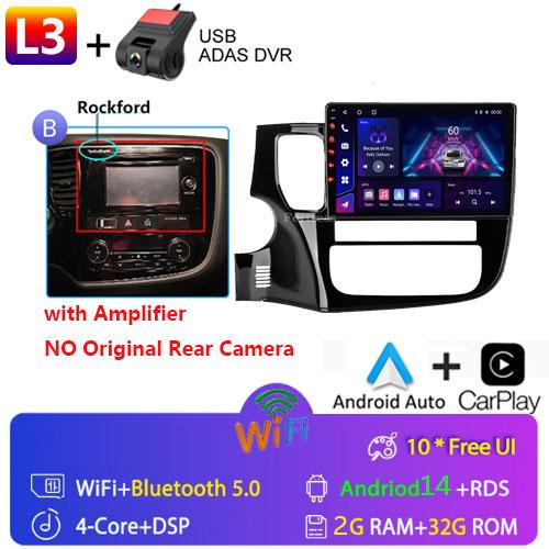 Android 14 For Mitsubishi Outlander 3 GF0W GG0W 2012-2018 Stereo Car Radio Multimedia Video Player GPS AI Voice CarPlay