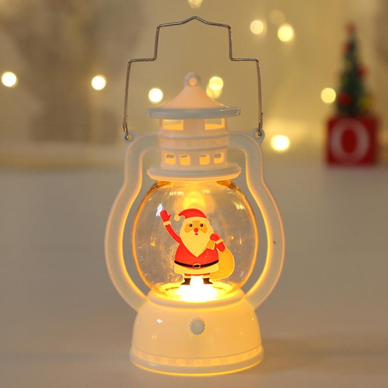 Świąteczne oświetlenie dekoracyjne Przenośna lampka choinkowa Santa Snowman Led z wiszącym pierścieniem